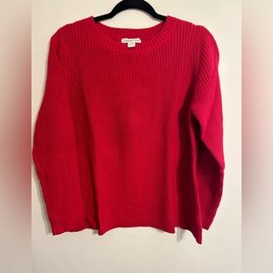 Coldwater Creek red cotton pullover sweater, crew neck,large, original packaging